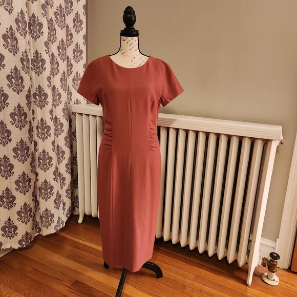 NWT Boss Hugo Boss Dakela Sheath Dress, S/S, Pencil Skirt, Rosewood/Mauve, Sz 8 - Picture 3 of 16